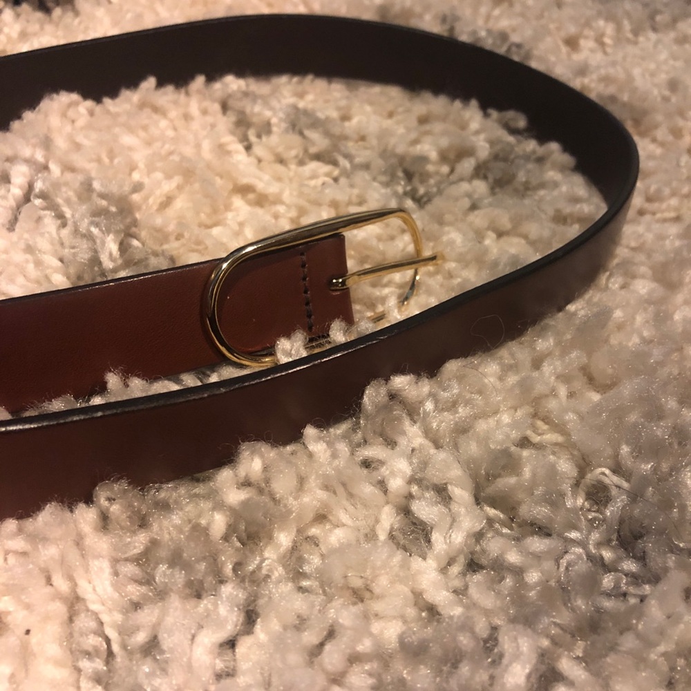 Banana Republic brown gold leather belt medium 1”